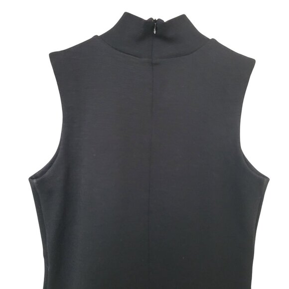 Banana Republic Black Sleeveless Wool Blend Mock Neck Top Womens Size 10 - Picture 6 of 8